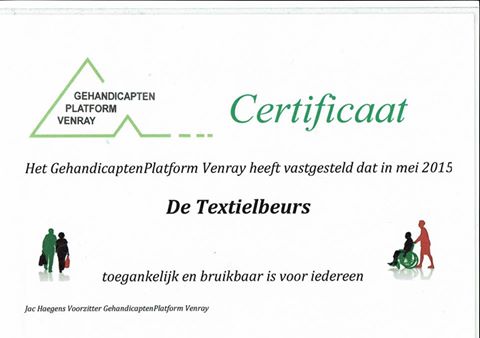 Certificaat van het GehandicaptenPlatform Venray!